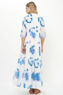 3/4 Button Maxi- Portofino Blue