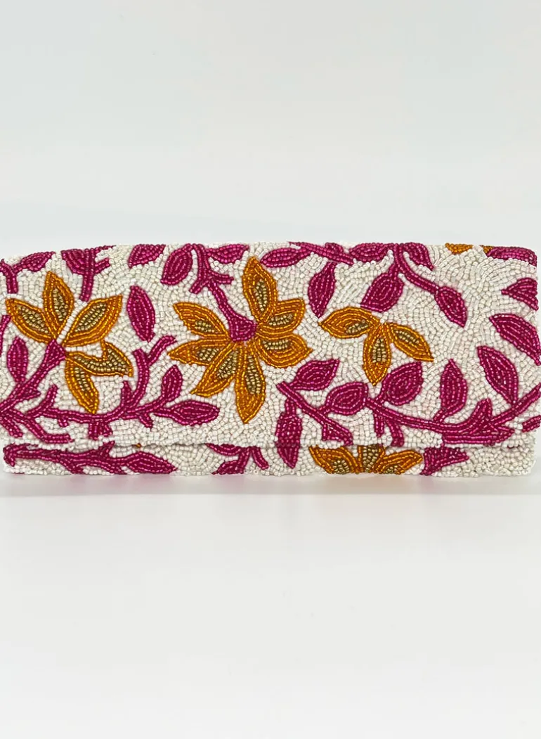 Beaded Clutch- Mondavi Orange