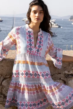Bell Sleeve Tiered Mini- Casablanca Multi