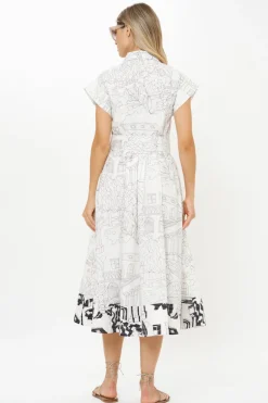 Belted Shirt Dress- Roma White