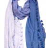 Blue Ombre Tassel Scarf