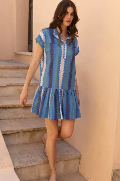 Cap Sleeve Mini- Meko Blue