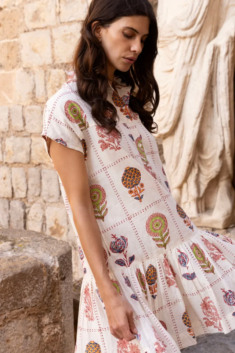 Cap Sleeve Mini- Taormina Cream