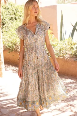 Cinched Flirty Midi- Marseille Green