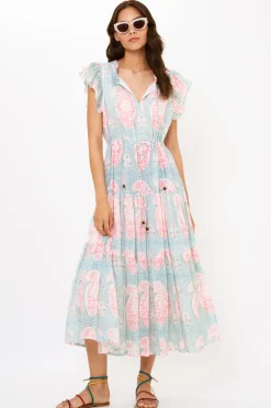 Cinched Flirty Midi- Samode Green