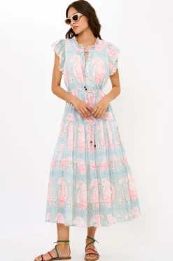 Cinched Flirty Midi- Samode Green
