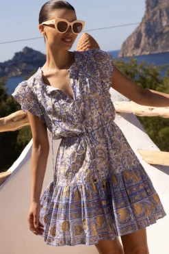 Cinched Flirty Short- Marseille Blue