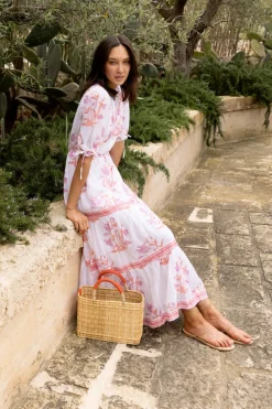 Cinched Pintuck Maxi- Ostuni Coral