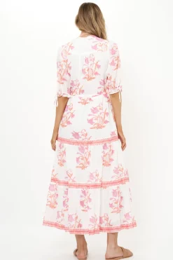 Cinched Pintuck Maxi- Ostuni Coral