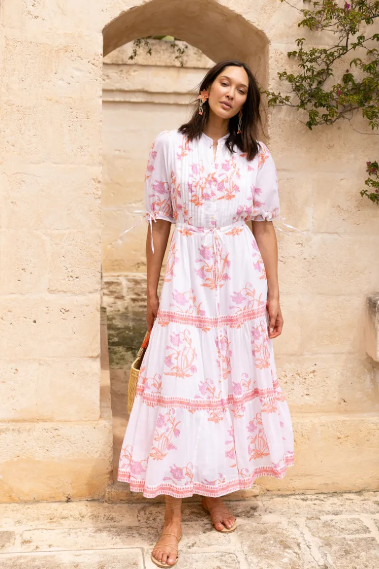 Cinched Pintuck Maxi- Ostuni Coral