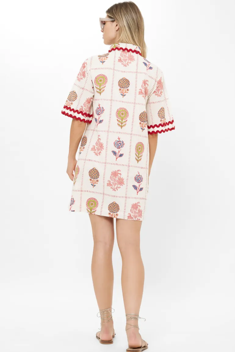 Collared Shirt Dress Mini- Taormina Cream