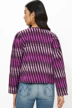 Crew Neck Jacket- Ikat Purple