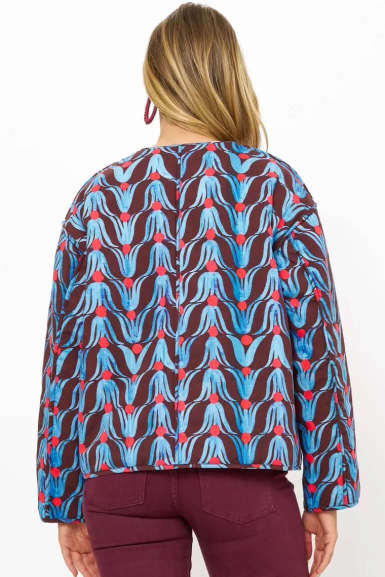 Crewneck Puffer- Tulip Red