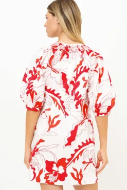 Embroidered Button Mini- Orchid Red