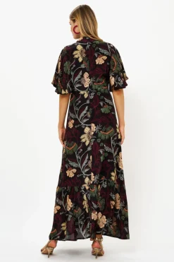 Flirty Mock Neck Maxi- Turin Wine