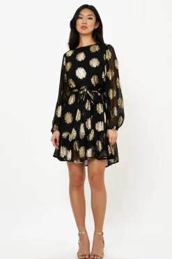 Flirty Short Dress- Peony Black