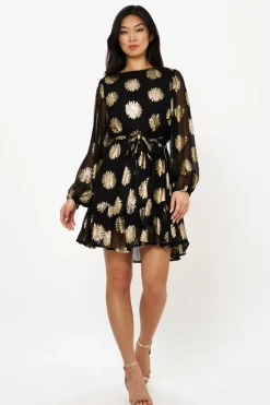 Flirty Short Dress- Peony Black