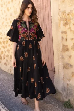 Flirty V-Neck Maxi- Almay Black