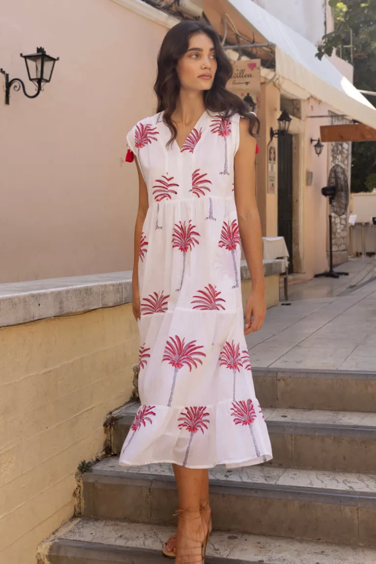 Kaftan Midi- Canary Coral