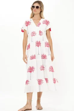 Kaftan Midi- Canary Coral