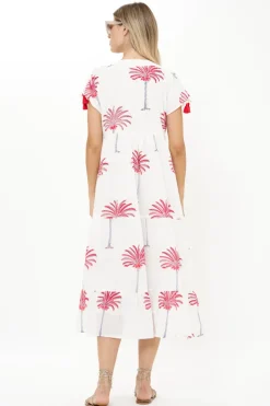Kaftan Midi- Canary Coral