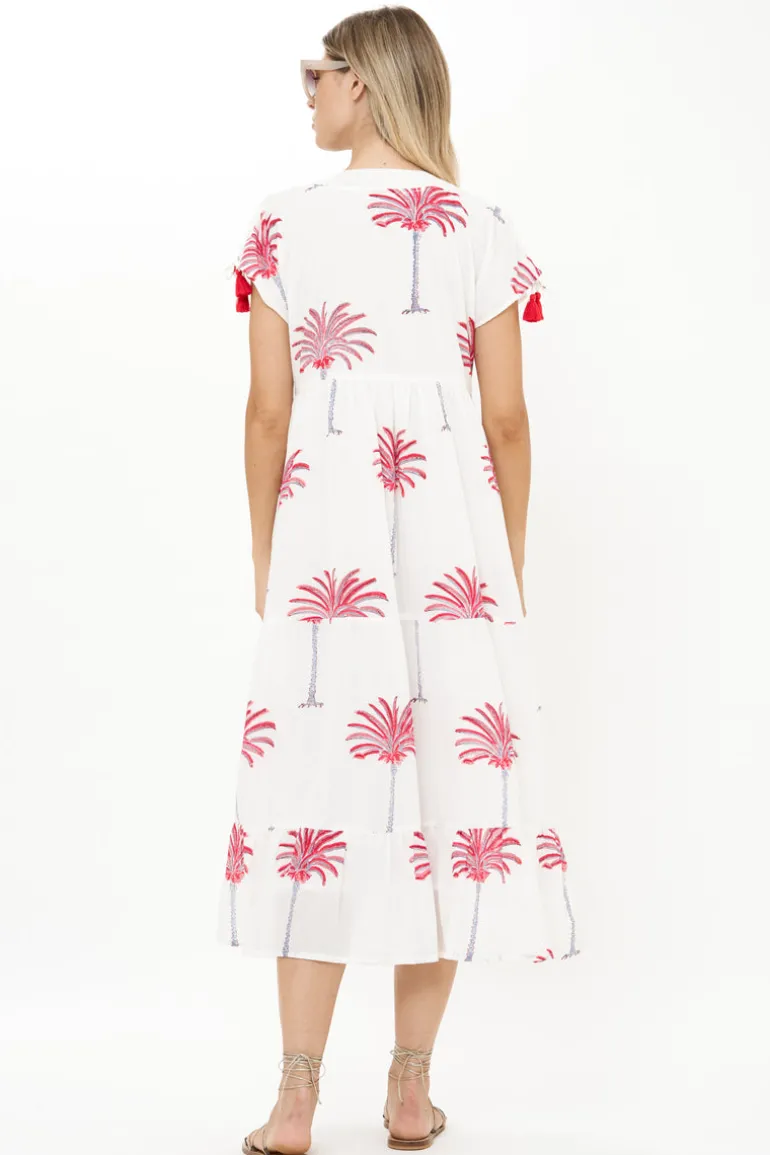 Kaftan Midi- Canary Coral