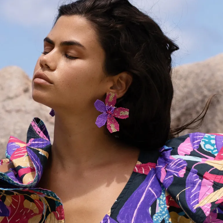 Kauai Earrings- Purple