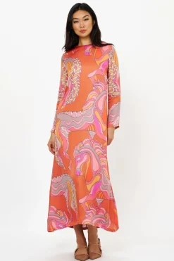 Long Sleeve Shift Maxi- Arabia Toffee