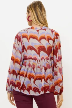 Mandarin Balloon Top- Venice Cognac