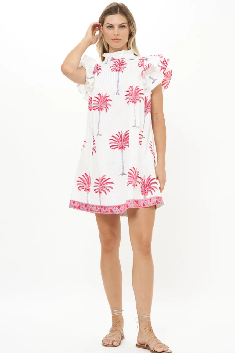 Pintuck Ruffle Mini- Canary Coral