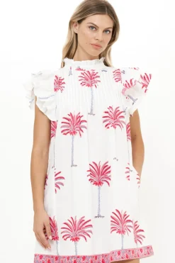 Pintuck Ruffle Mini- Canary Coral