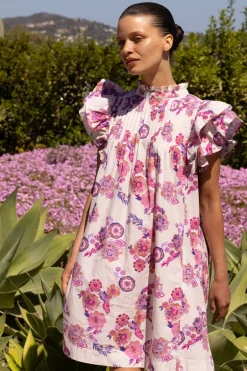 Pintuck Ruffle Mini- Pretoria Pink