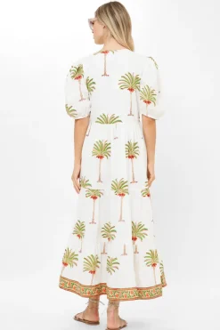 Puff Sleeve Maxi- Canary Green