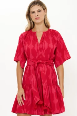 Raglan Belted Mini- Tashkent Red