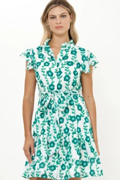 Ruffle Collar Button Mini- Toscana Green