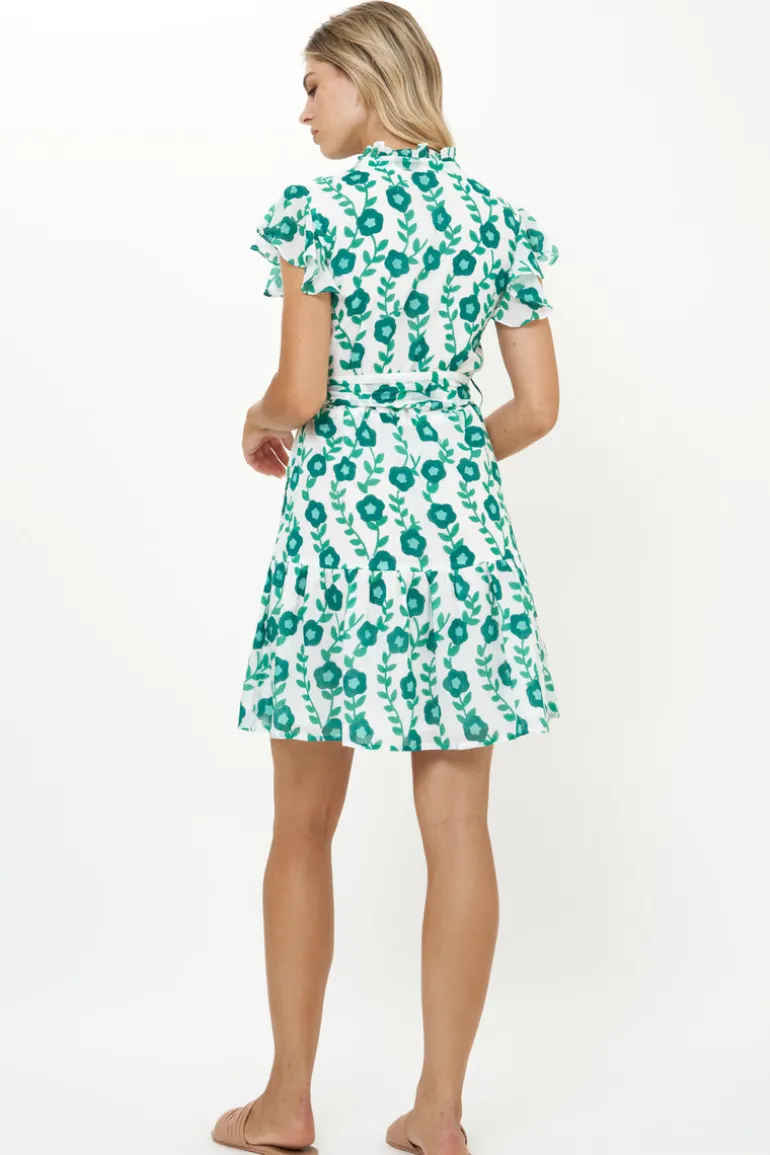Ruffle Collar Button Mini- Toscana Green