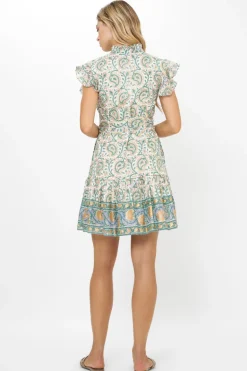 Ruffle Collar Button Mini- Marseille Green