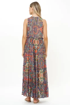 Ruffle Tiered Maxi- Persia Cobalt