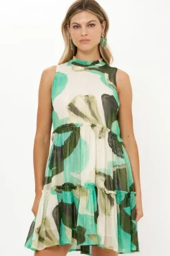 Ruffle Tiered Short- Ginkgo Green