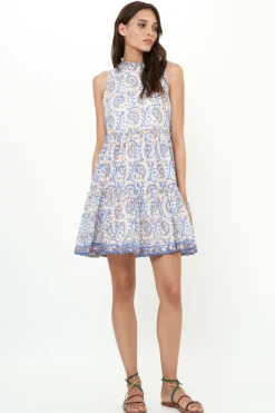 Ruffle Tiered Short- Marseille Blue