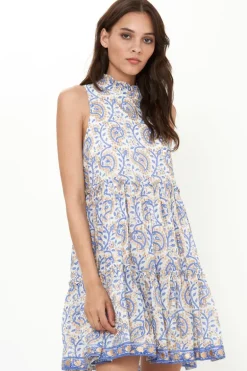Ruffle Tiered Short- Marseille Blue