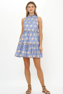 Ruffle Tiered Short- Mughal Blue