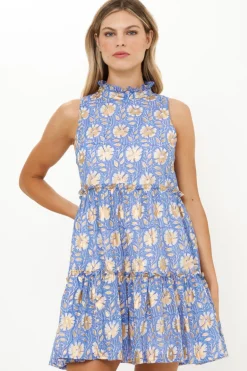 Ruffle Tiered Short- Mughal Blue