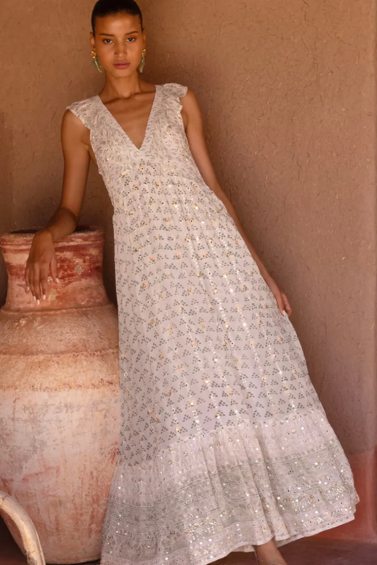 Ruffle V-Neck Maxi- Juniper Olive
