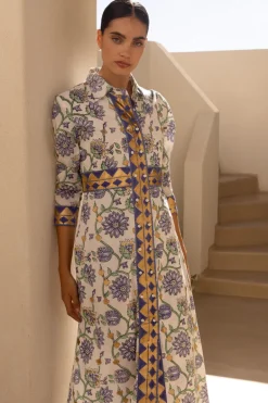 Shirt Dress Maxi- Presidio Blue