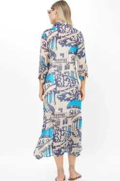 Shirt Dress Midi- Roma Blue