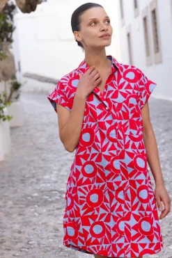 Shirt Dress Mini- Eclipse Red