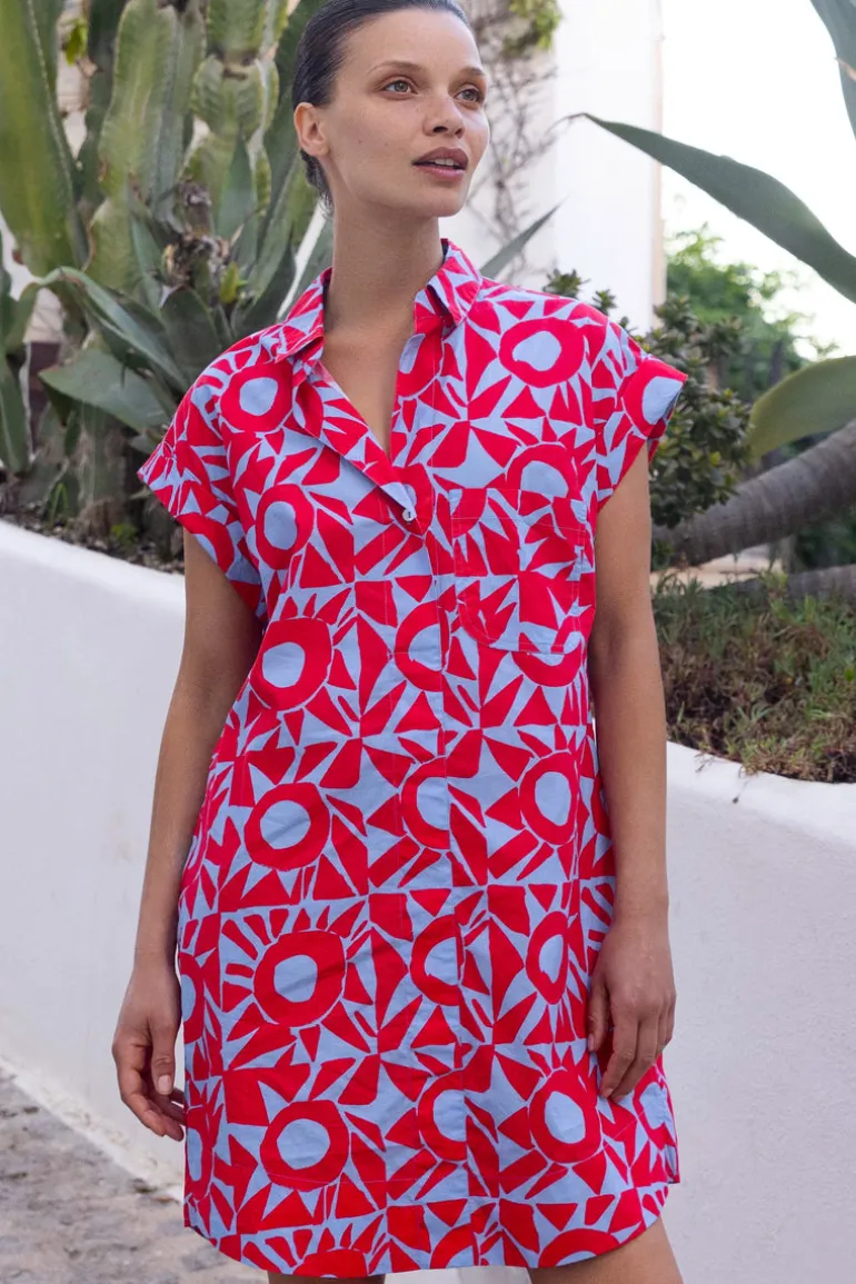 Shirt Dress Mini- Eclipse Red