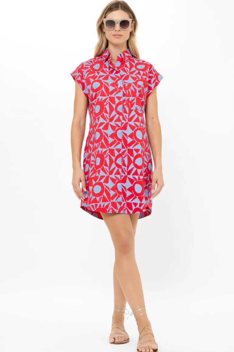 Shirt Dress Mini- Eclipse Red