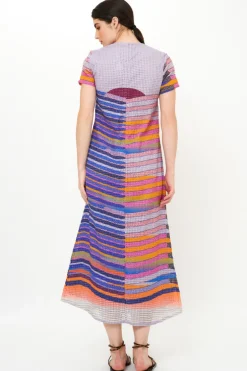 Short Sleeve Shift Maxi- Solstice Blue
